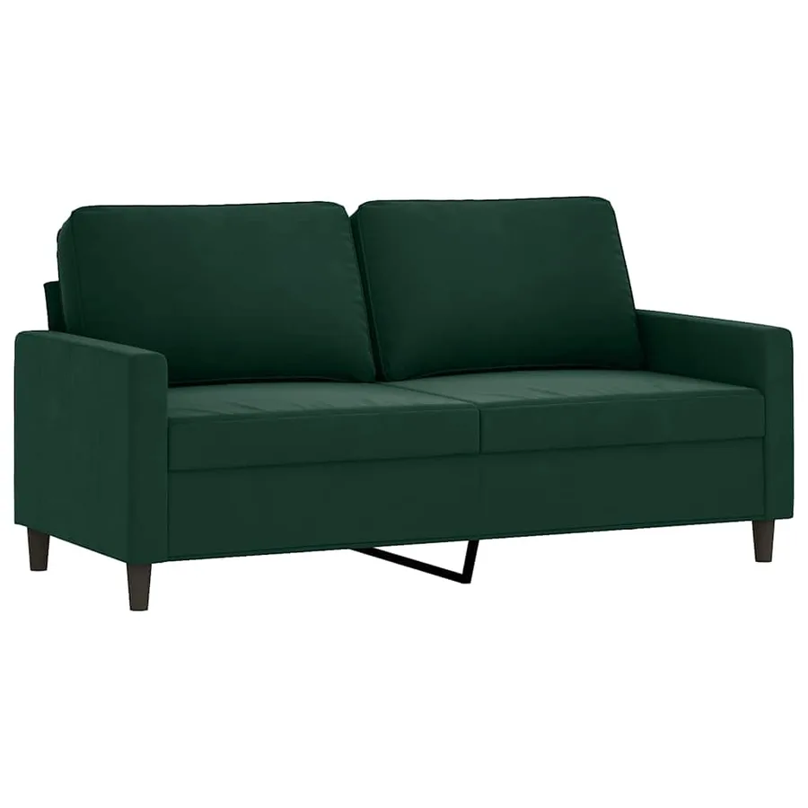 Ensemble de canapés 2 pcs avec coussins Vert foncé Velours - 4