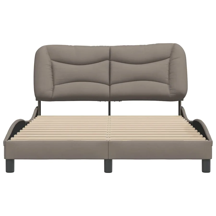 Cadre de lit sans matelas Hvar taupe 140x200 cm tissu - 4