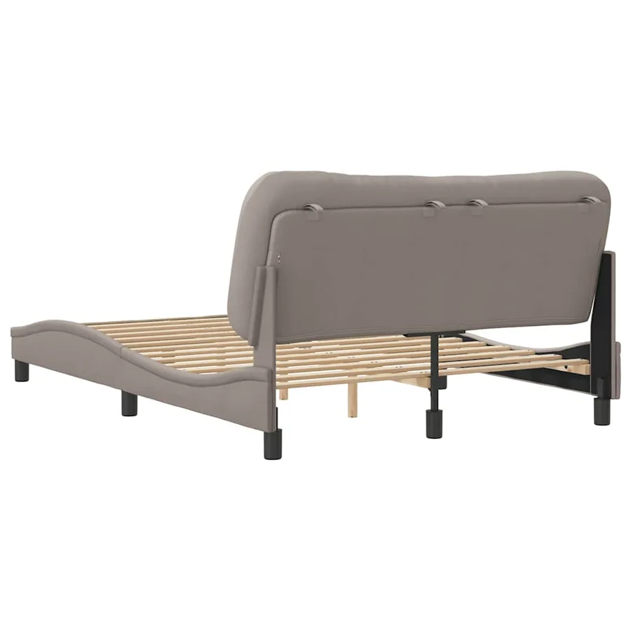 Cadre de lit sans matelas Hvar taupe 140x200 cm tissu - 6