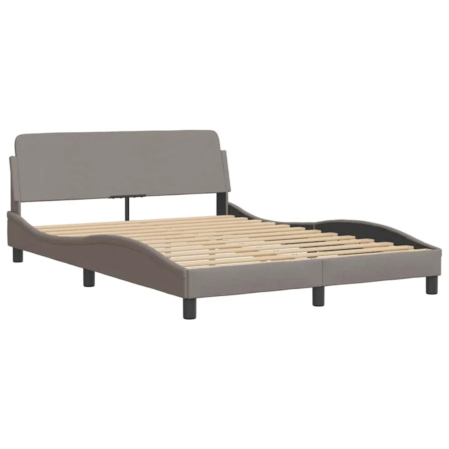 Cadre de lit sans matelas Hvar taupe 140x200 cm tissu - 7