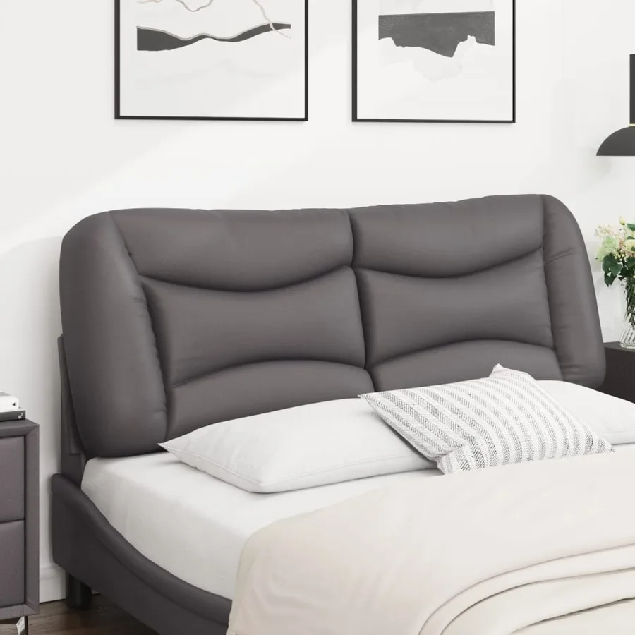 Coussin de tête de lit Hvar gris 140 cm similicuir - 3