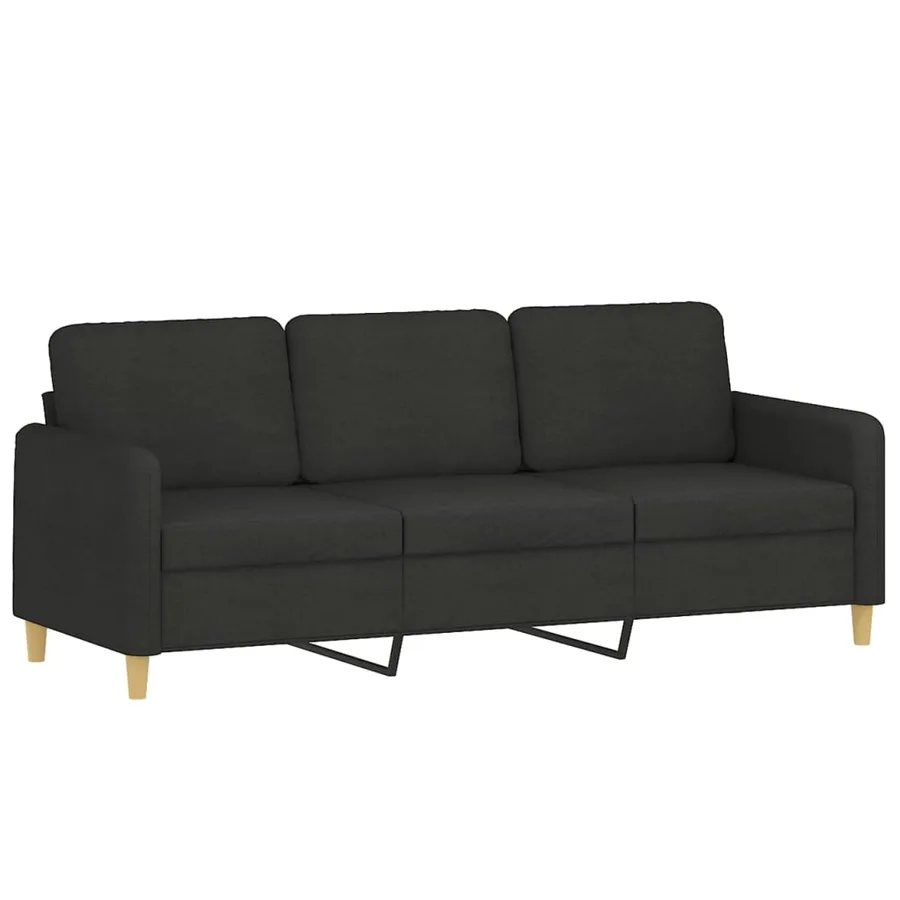 Ensemble de canapés 2 pcs avec coussins Noir Tissu - 4