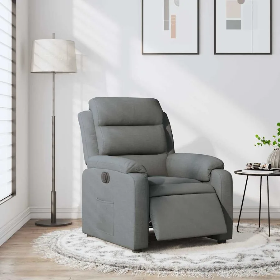 Fauteuil inclinable électrique Gris foncé Tissu - 15