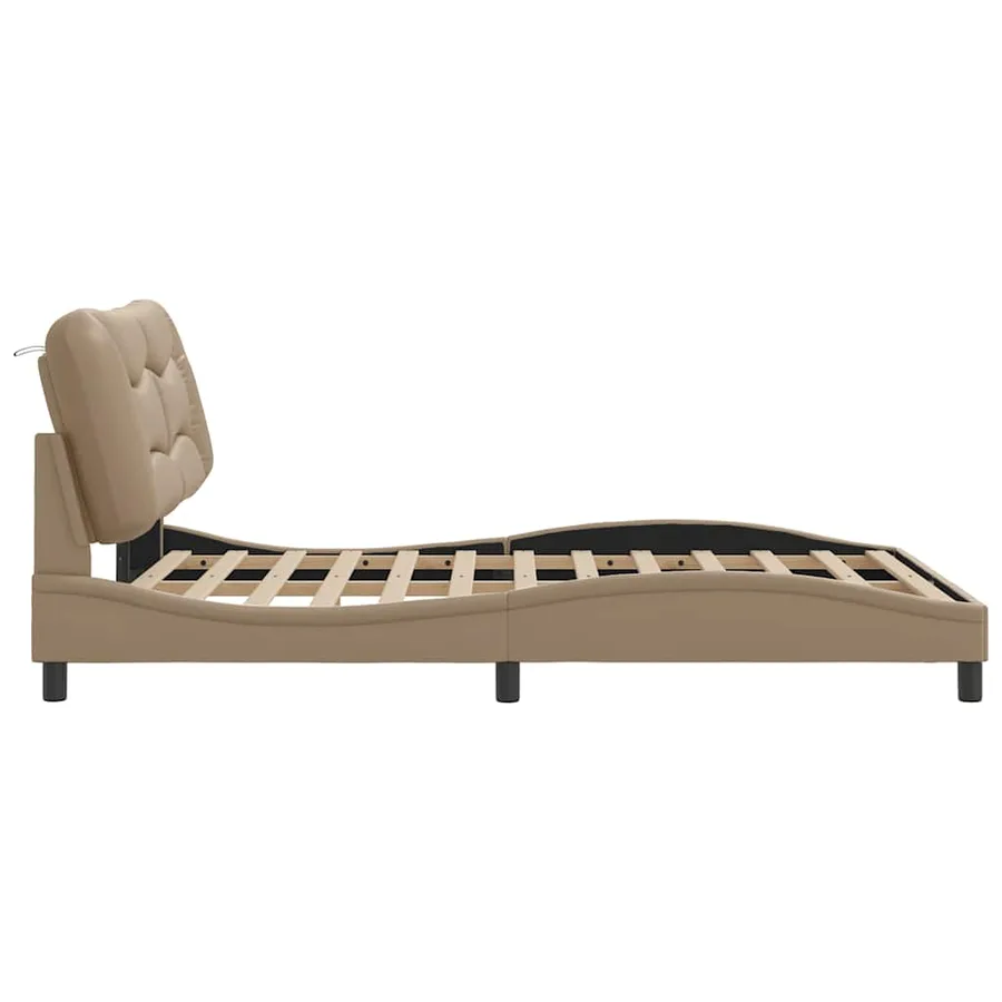 Cadre de lit sans matelas Hvar cappuccino 140x200 cm similicuir - 7