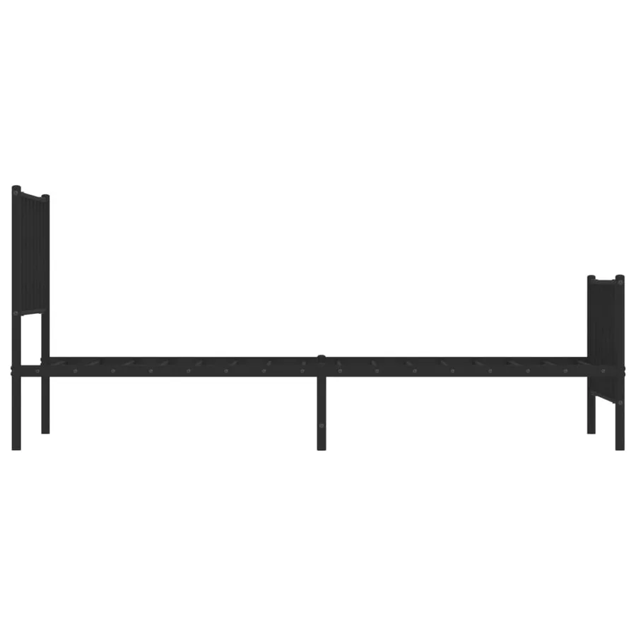 Cadre de lit métal sans matelas avec pied de lit noir 90x200 cm - 6