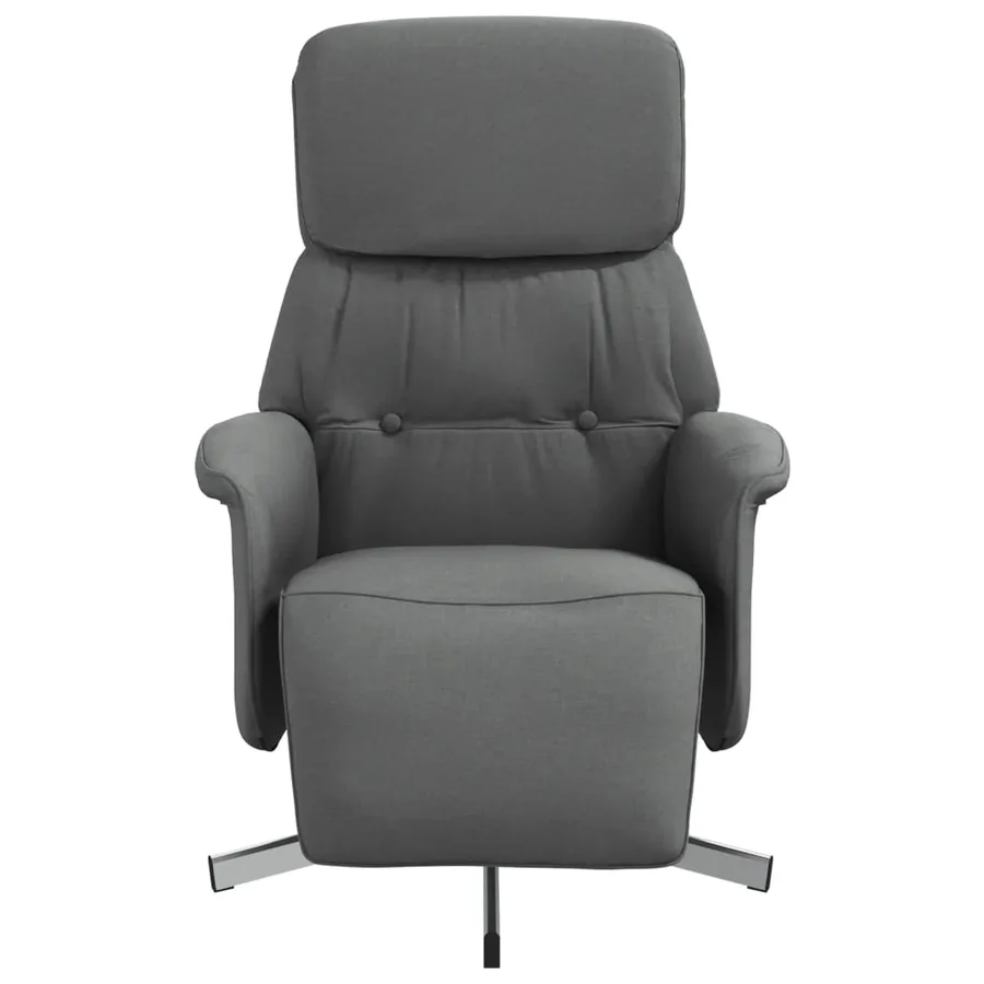 Fauteuil inclinable avec repose-pieds gris foncé tissu - 3