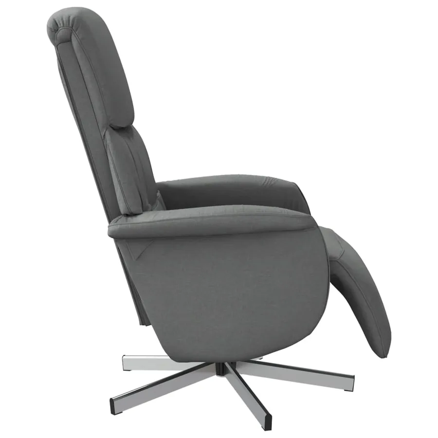 Fauteuil inclinable avec repose-pieds gris foncé tissu - 4