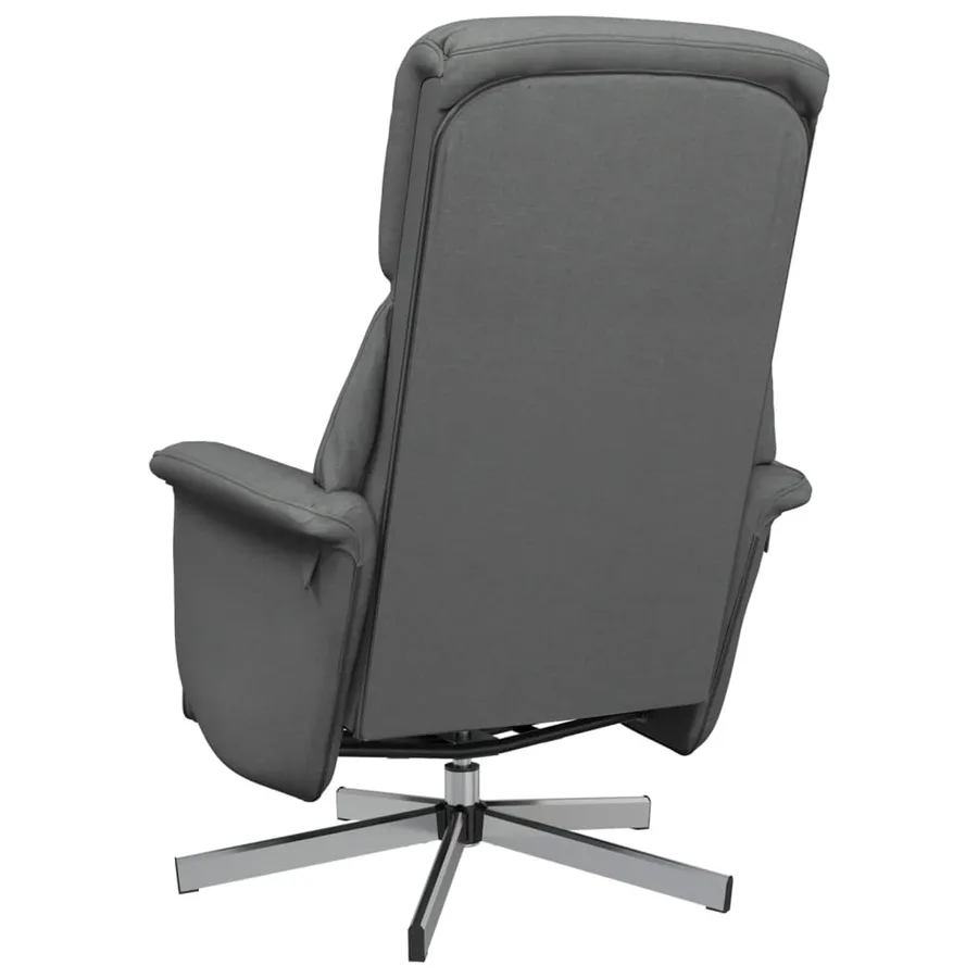 Fauteuil inclinable avec repose-pieds gris foncé tissu - 5