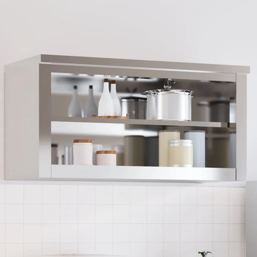 Armoire murale de cuisine avec étagère acier inoxydable