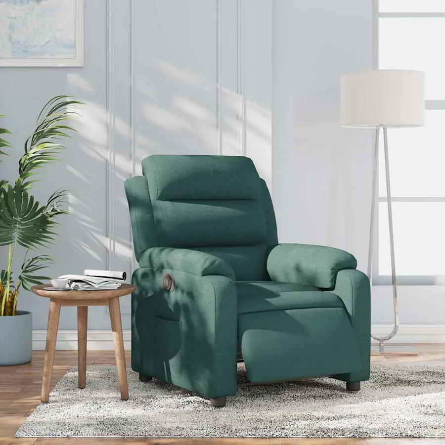 Fauteuil inclinable électrique Vert foncé Tissu - 15