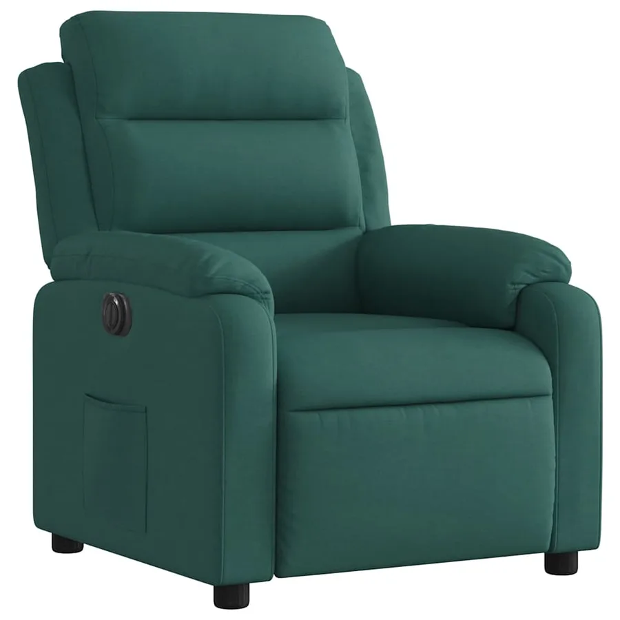 Fauteuil inclinable électrique Vert foncé Tissu - 4