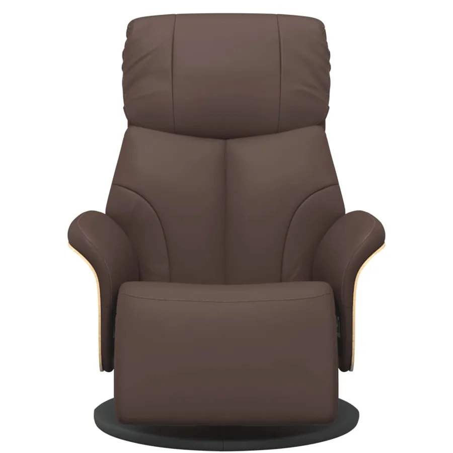 Fauteuil inclinable avec repose-pieds marron similicuir - 3