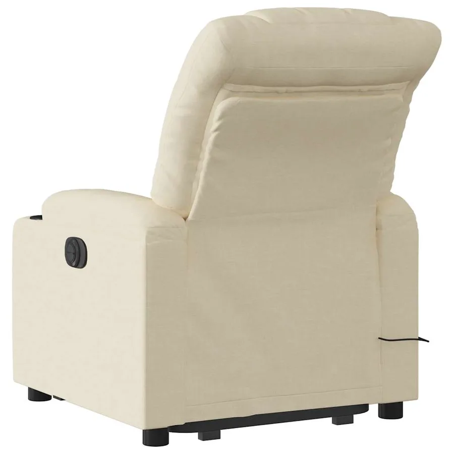 Fauteuil inclinable de massage électrique Crème Tissu - 5