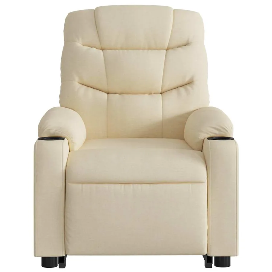 Fauteuil inclinable de massage électrique Crème Tissu - 9