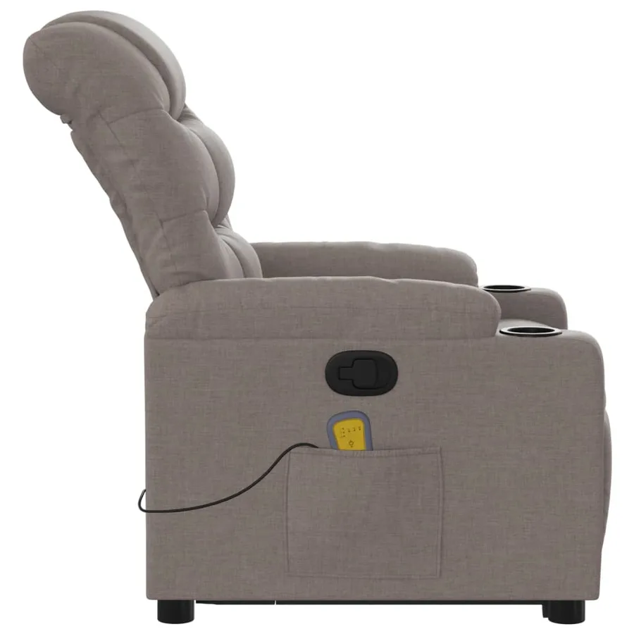 Fauteuil inclinable de massage Taupe Tissu - 10
