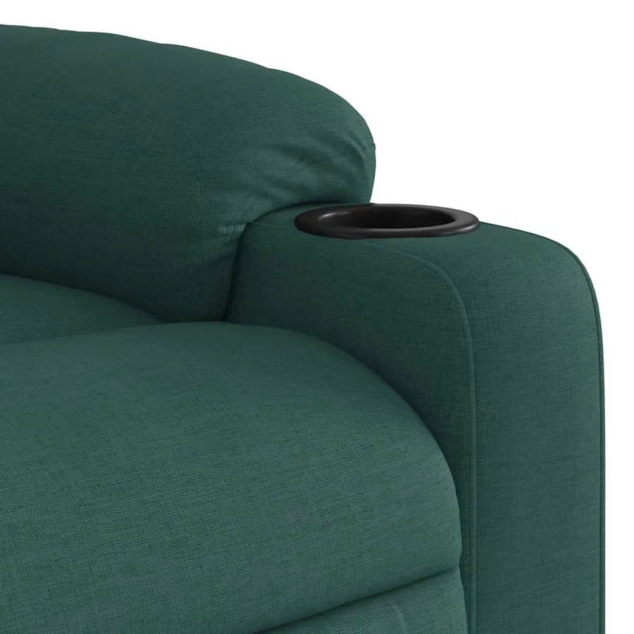 Fauteuil de massage inclinable électrique Vert foncé Tissu - 11