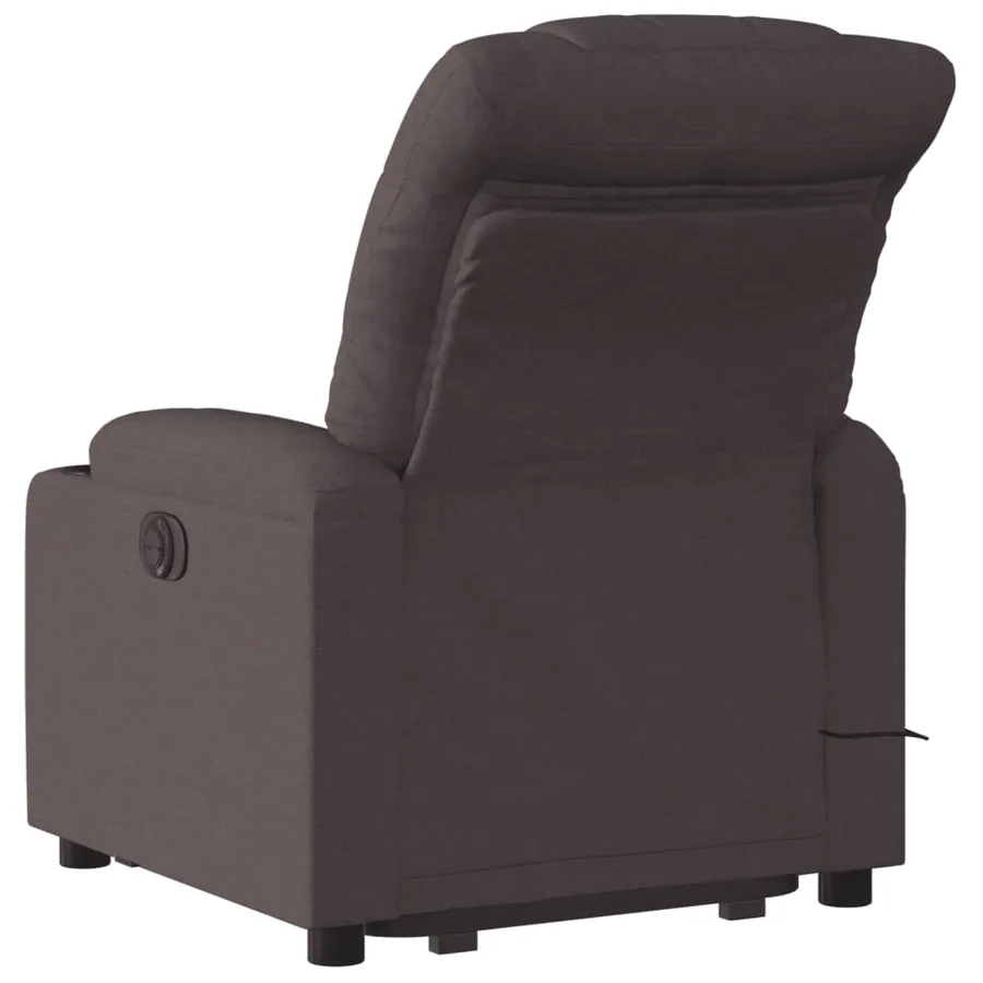 Fauteuil inclinable de massage électrique Marron foncé Tissu - 5