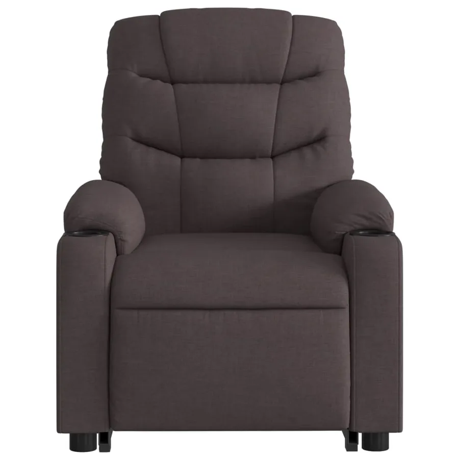 Fauteuil inclinable de massage électrique Marron foncé Tissu - 9