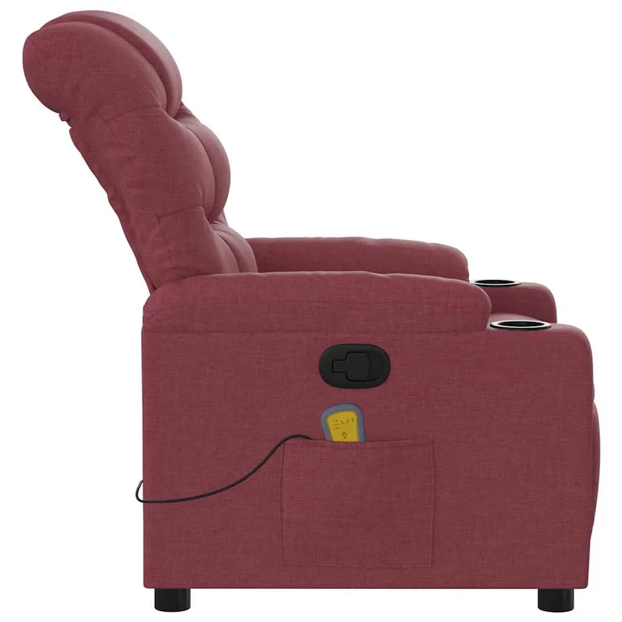 Fauteuil de massage inclinable Rouge bordeaux Tissu - 8