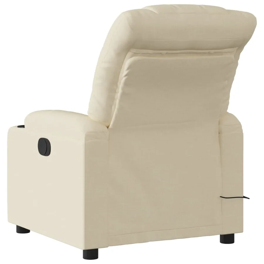 Fauteuil inclinable de massage crème tissu - 4