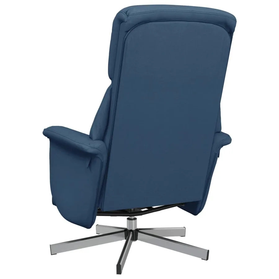 Fauteuil inclinable avec repose-pieds bleu tissu - 5