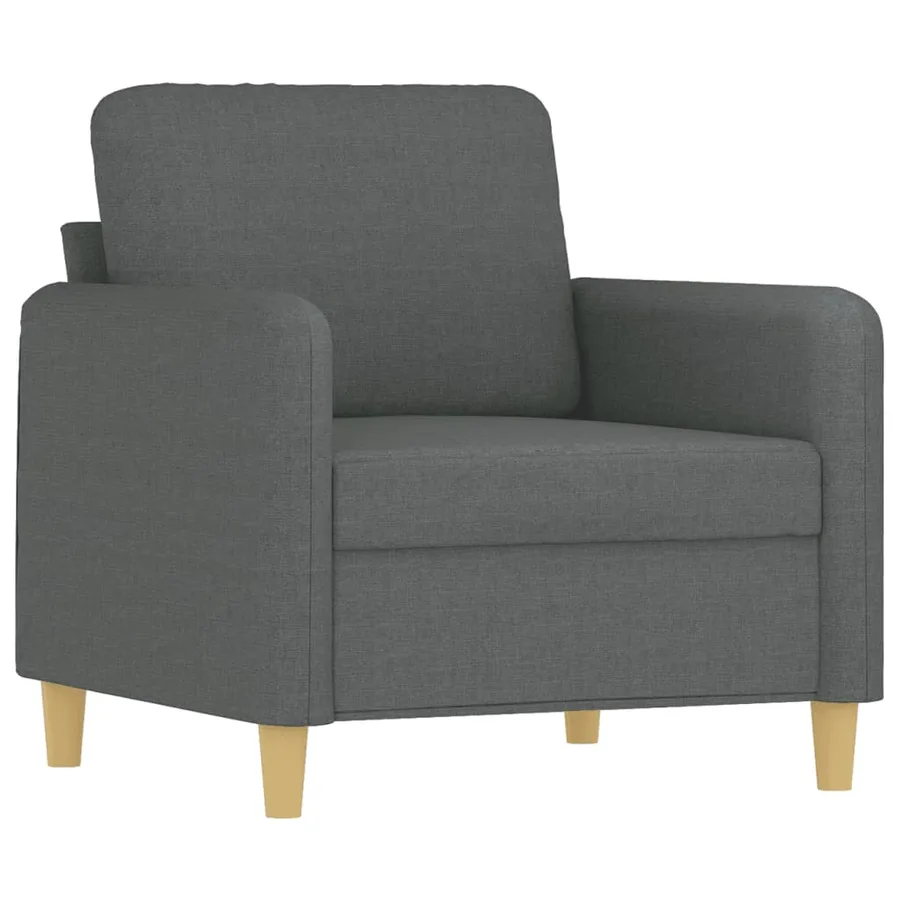 Ensemble de canapés 3 pcs coussins gris foncé tissu - 3