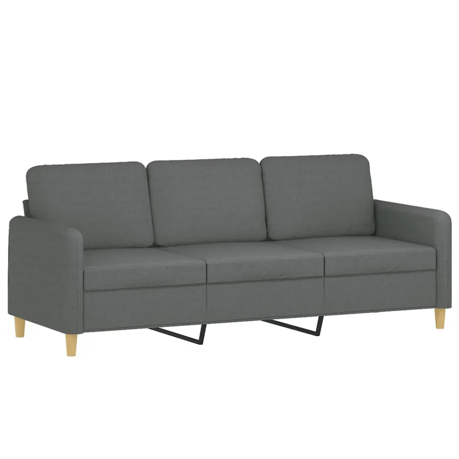 Ensemble de canapés 3 pcs coussins gris foncé tissu - 5