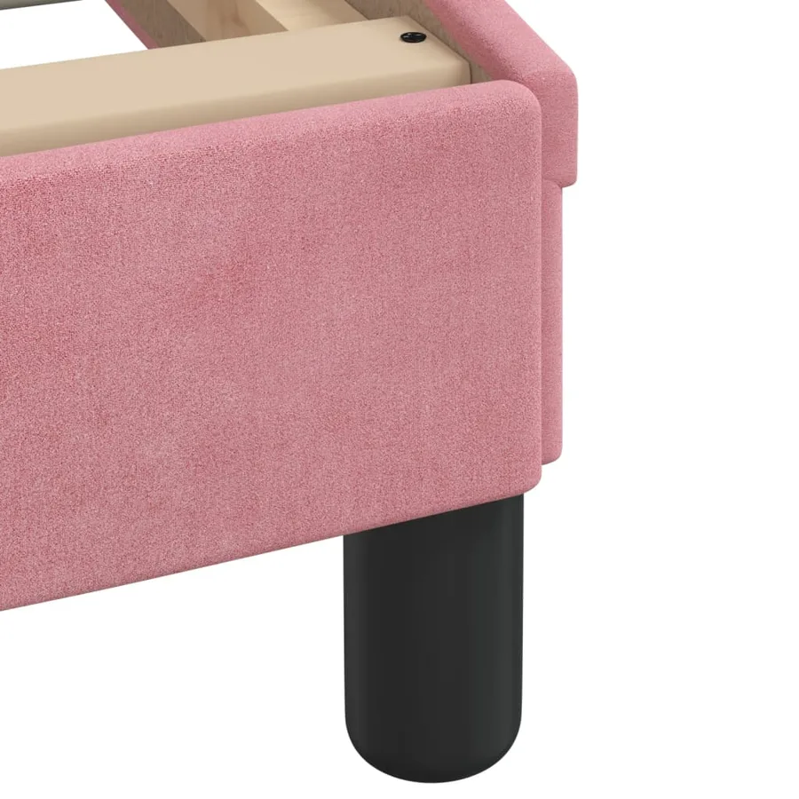 Lit avec matelas Dover rose 100x200 cm velours - 6