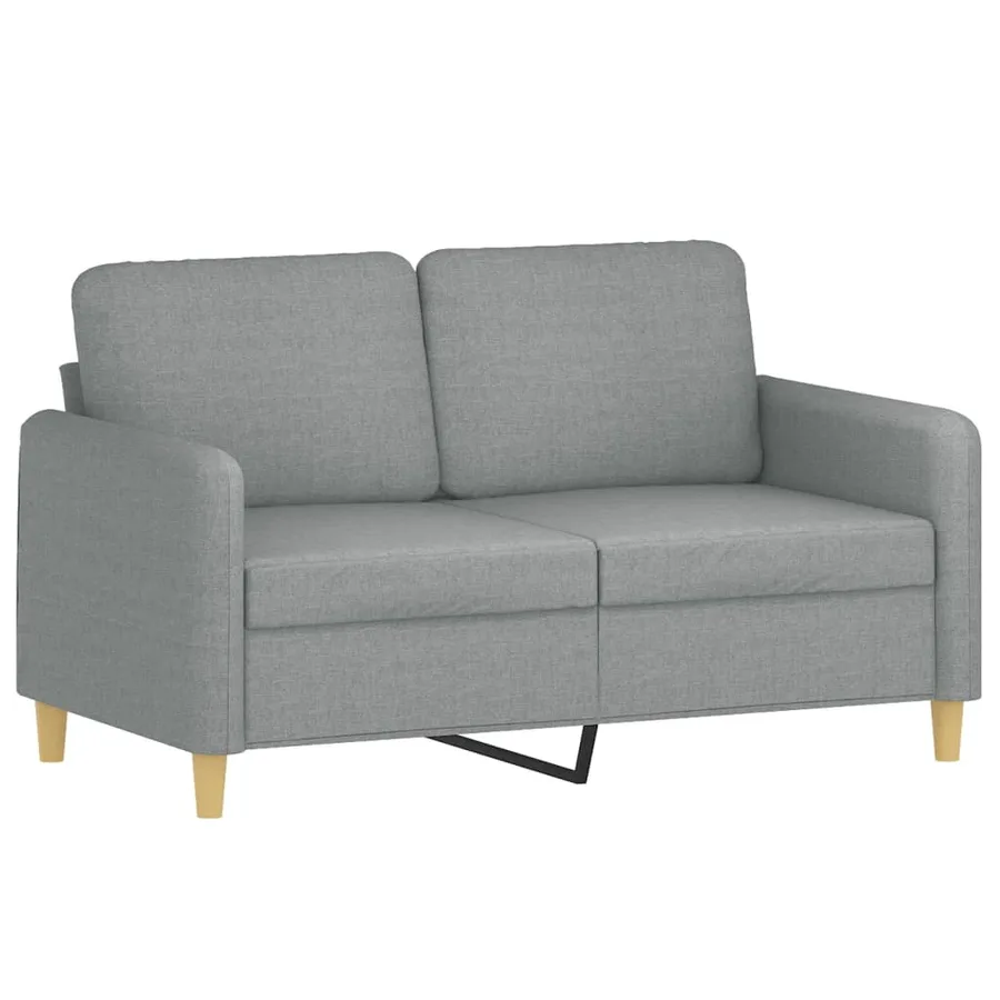 Canapé à 2 places Gris clair 120 cm Tissu - 2