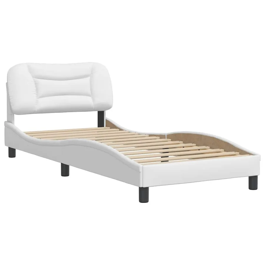 Cadre de lit sans matelas Hvar blanc 90x200 cm similicuir - 3