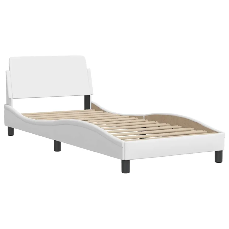 Cadre de lit sans matelas Hvar blanc 90x200 cm similicuir - 5