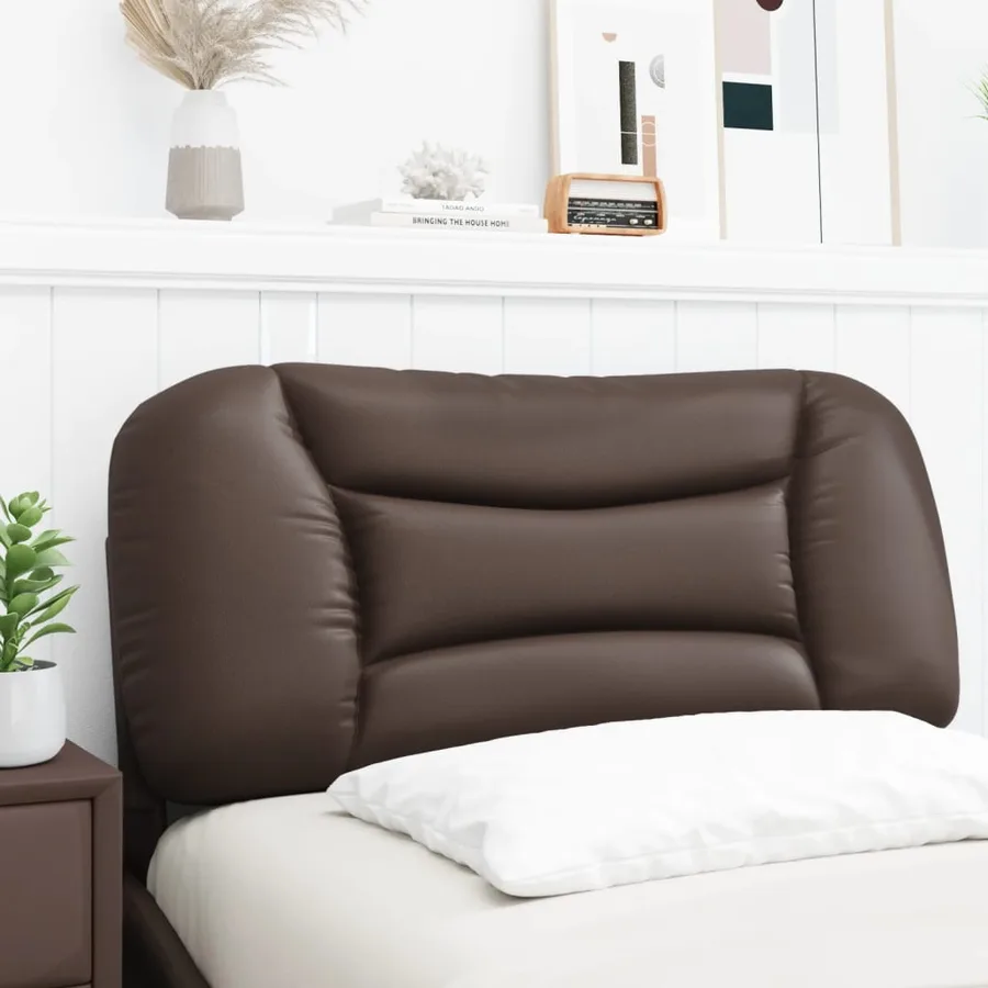Coussin de tête de lit Hvar marron 90 cm similicuir - 3