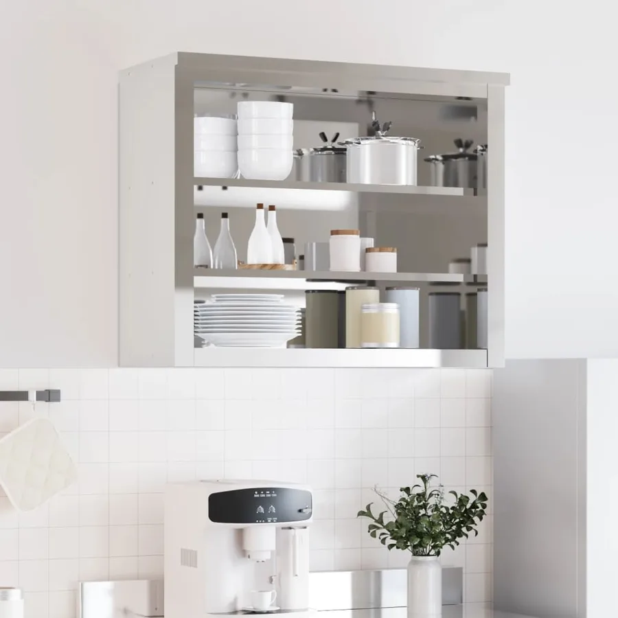 Armoire murale de cuisine avec étagères acier inoxydable - 3