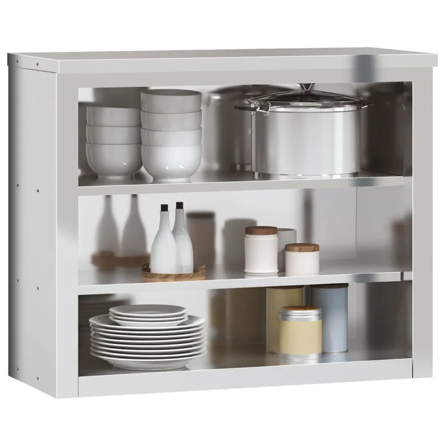 Armoire murale de cuisine avec étagères acier inoxydable - 4