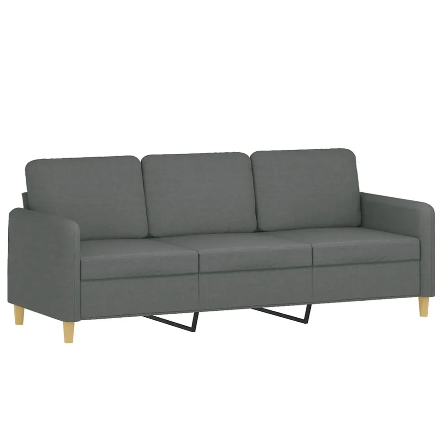 Ensemble de canapés 3 pcs coussins gris foncé tissu - 4