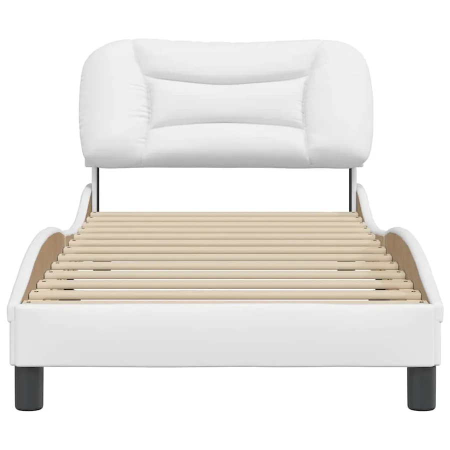 Cadre de lit sans matelas Hvar blanc 80x200 cm similicuir - 4