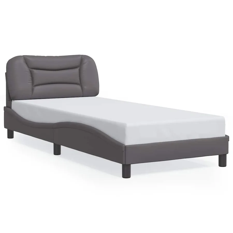 Cadre de lit sans matelas Hvar gris 90x200 cm similicuir - 2