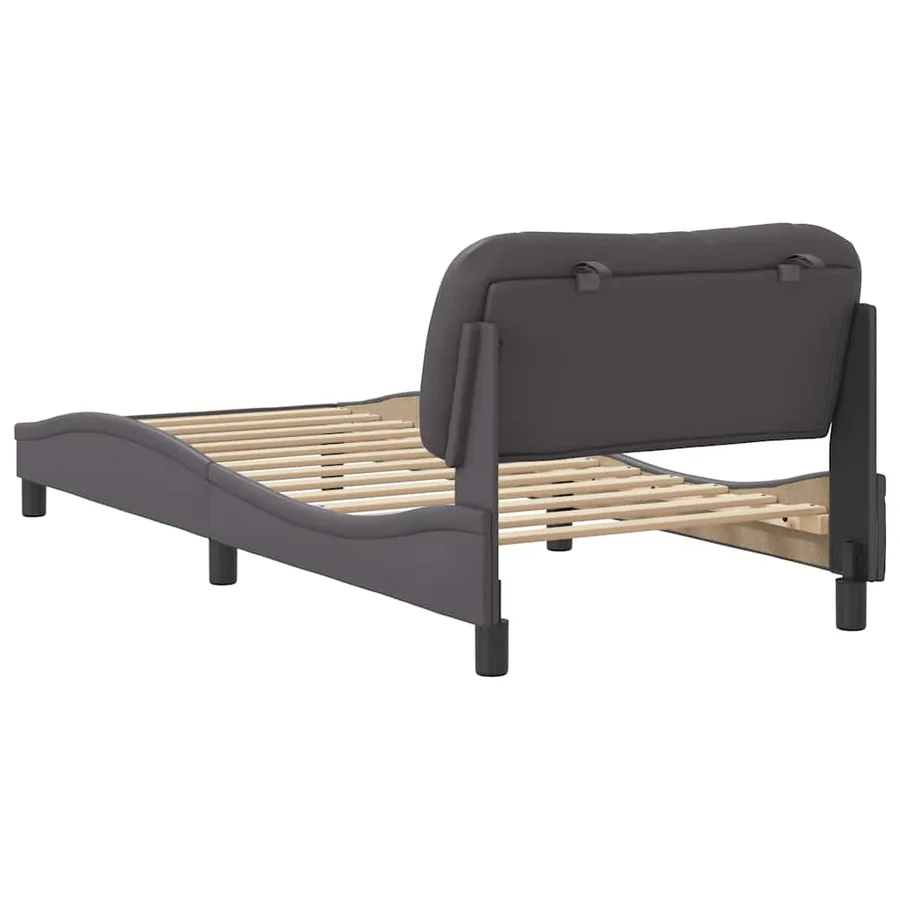 Cadre de lit sans matelas Hvar gris 90x200 cm similicuir - 6