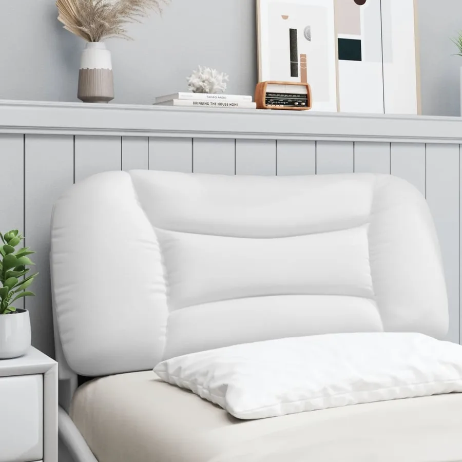 Coussin de tête de lit Hvar blanc 80 cm similicuir - 3