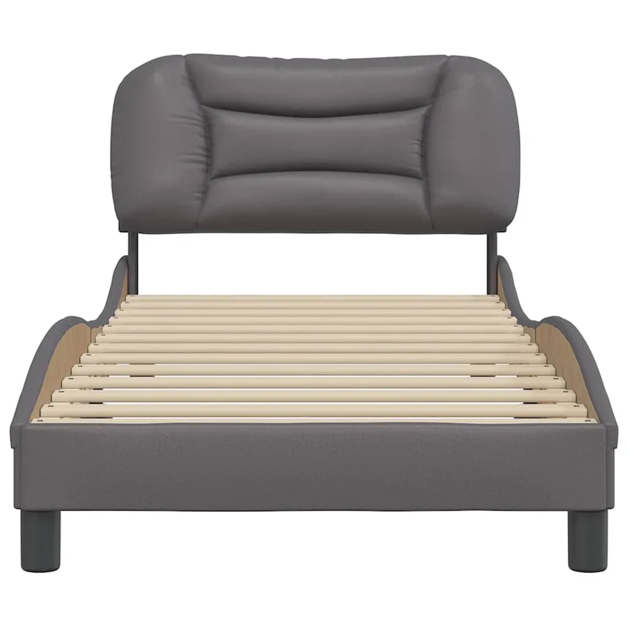 Cadre de lit sans matelas Hvar gris 80x200 cm similicuir - 4