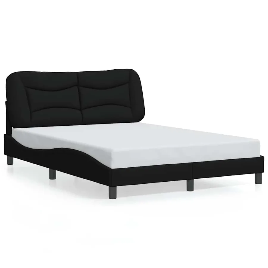 Cadre de lit sans matelas Hvar noir 140x200 cm tissu - 2