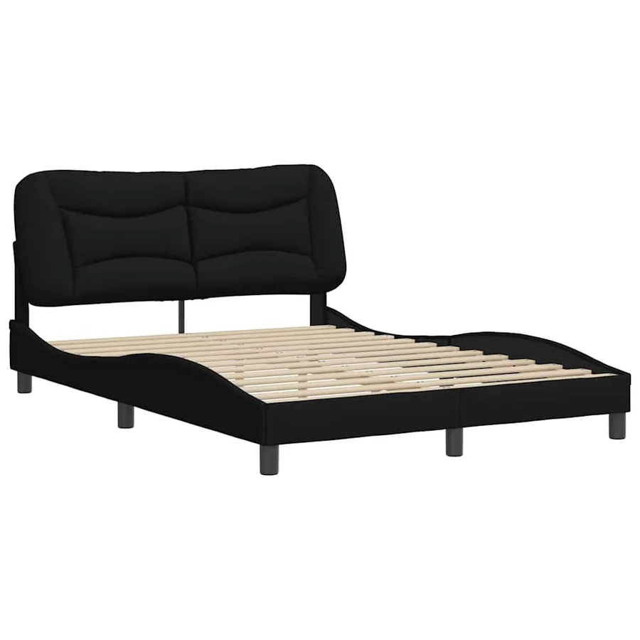 Cadre de lit sans matelas Hvar noir 140x200 cm tissu - 3