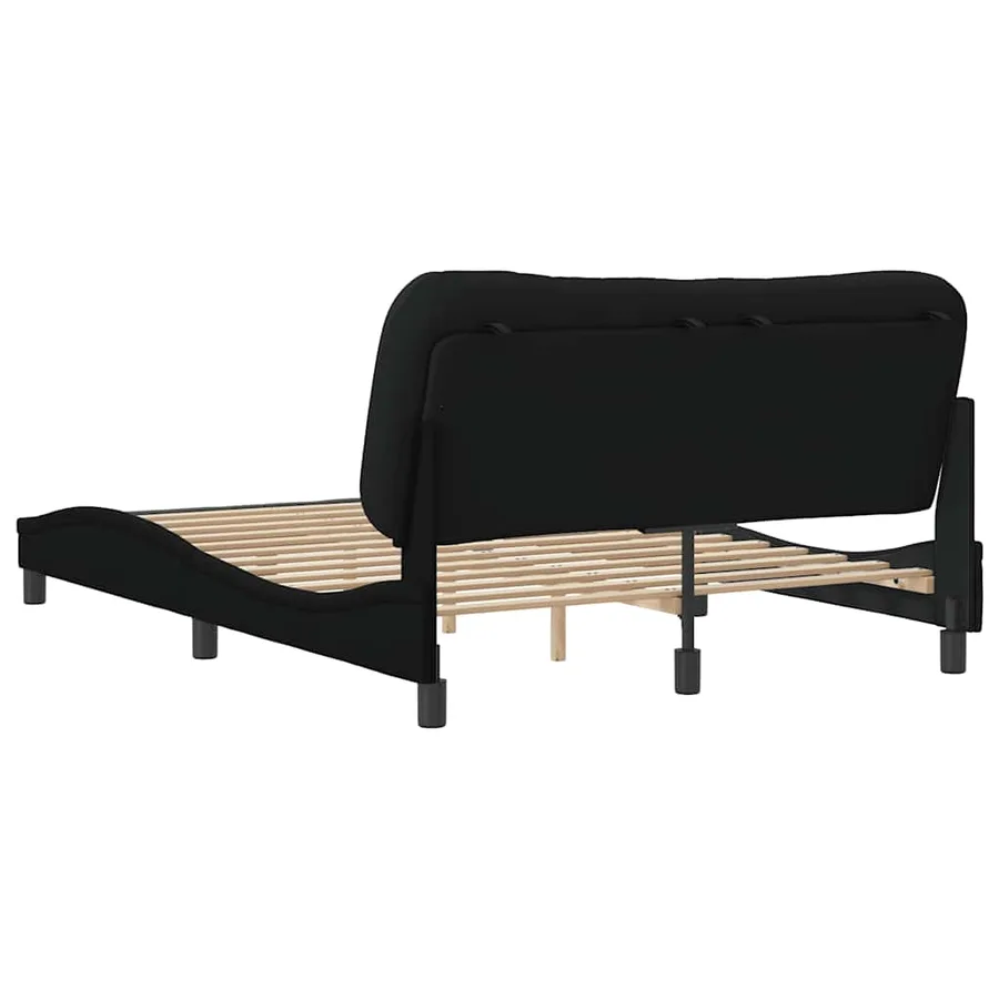 Cadre de lit sans matelas Hvar noir 140x200 cm tissu - 6