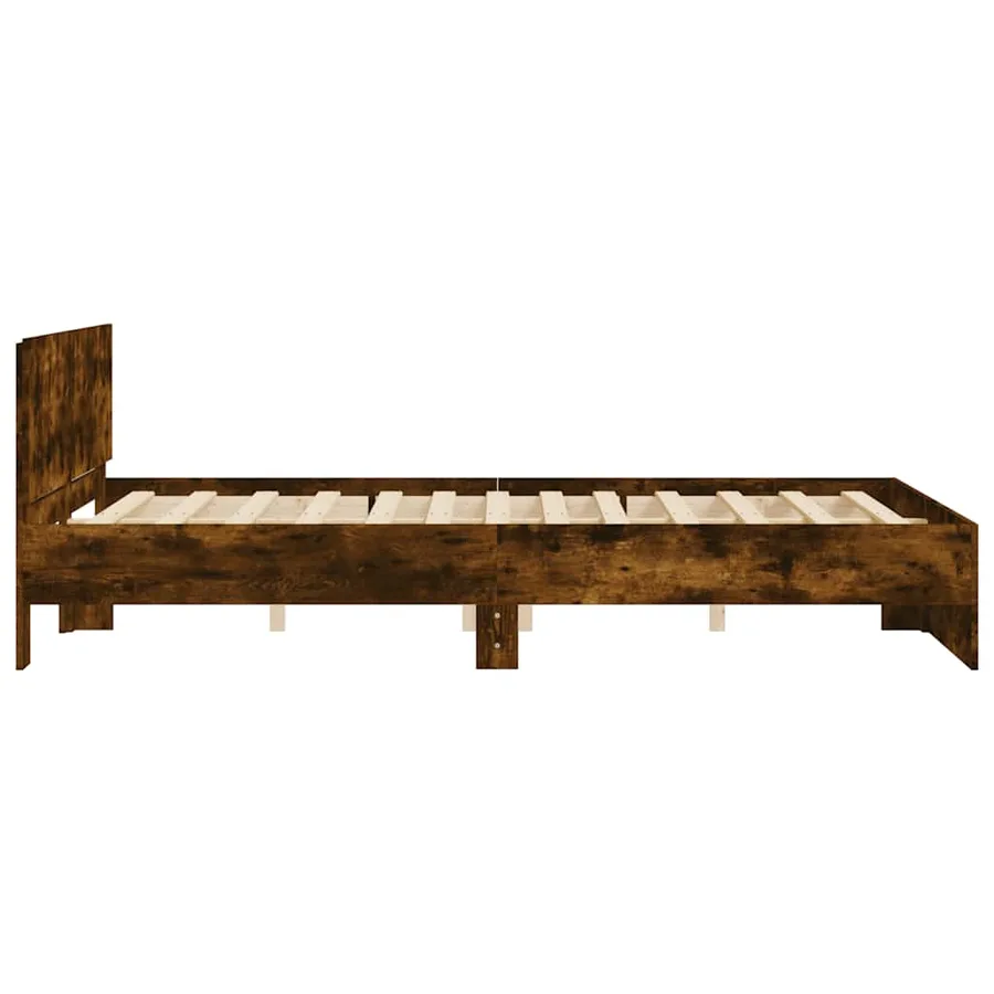 Cadre de lit sans matelas chêne fumé 140x200 cm - 6