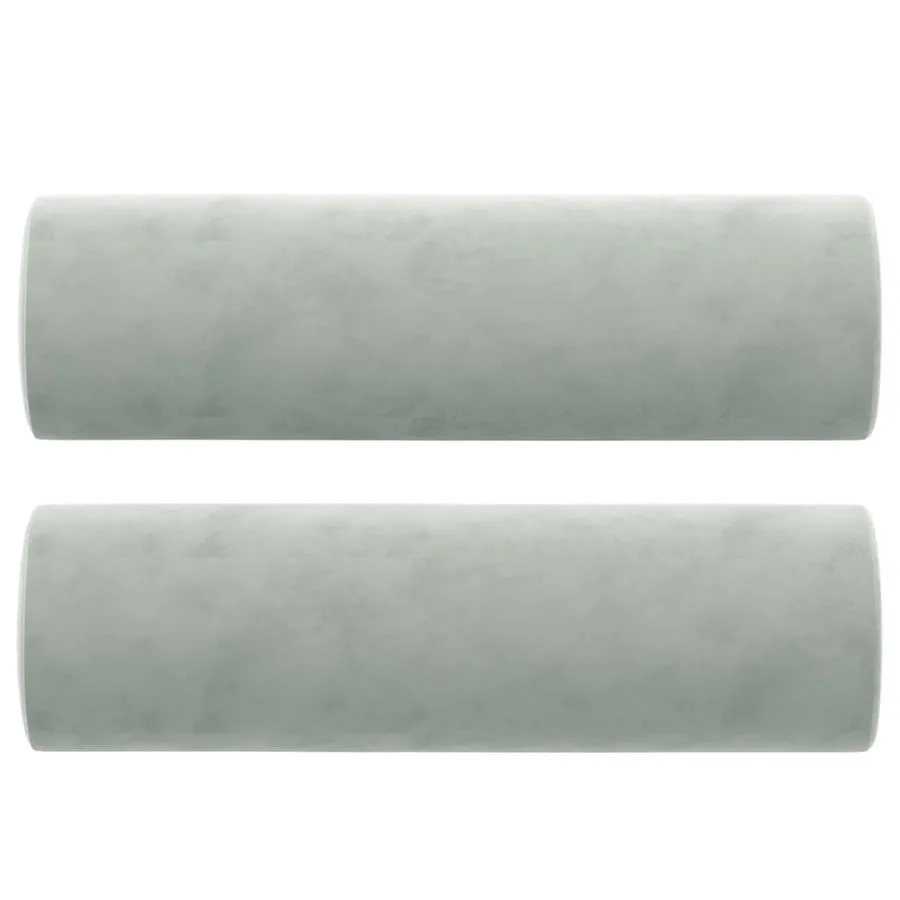 Canapé 2 places avec oreillers gris clair 140 cm velours - 5