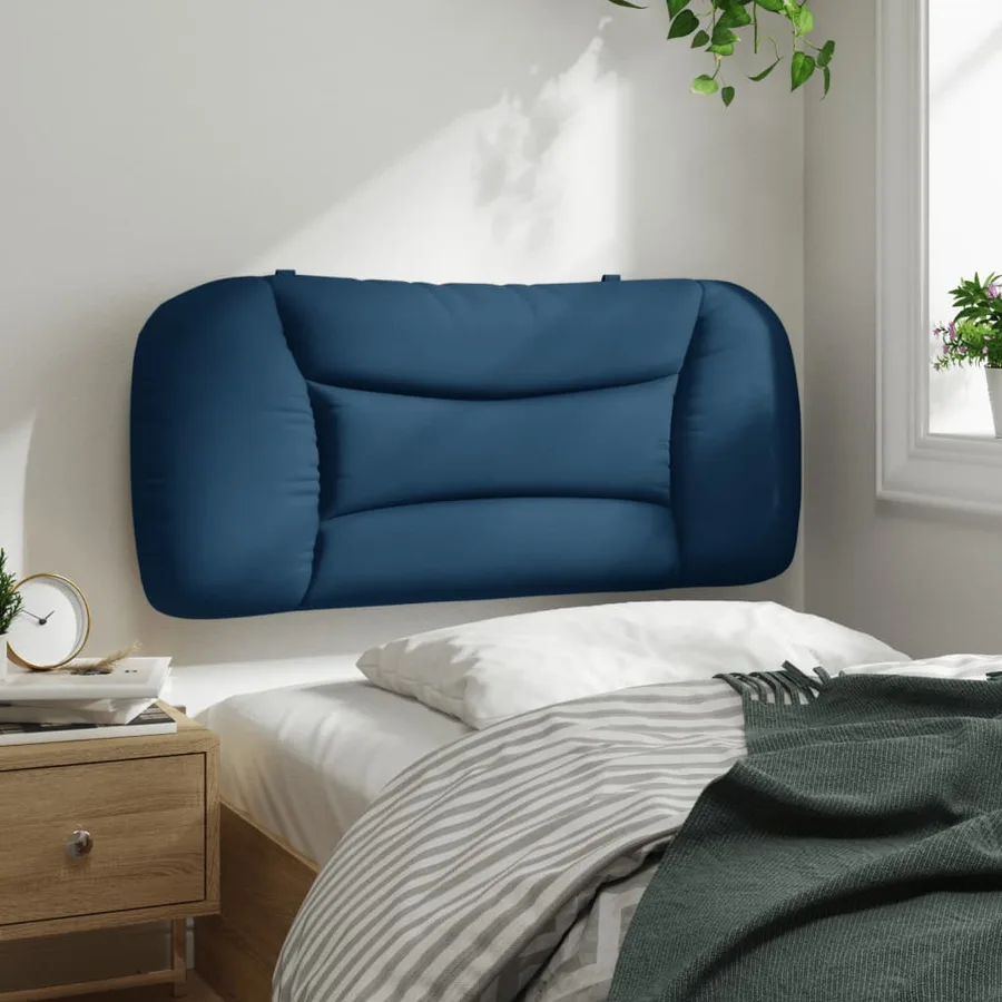 Coussin de tête de lit Hvar bleu 80 cm tissu - 4