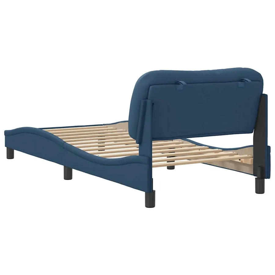 Cadre de lit sans matelas Hvar bleu 80x200 cm tissu - 6
