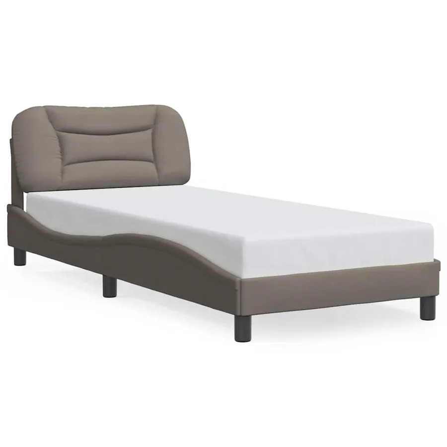 Cadre de lit sans matelas Hvar taupe 80x200 cm tissu - 2