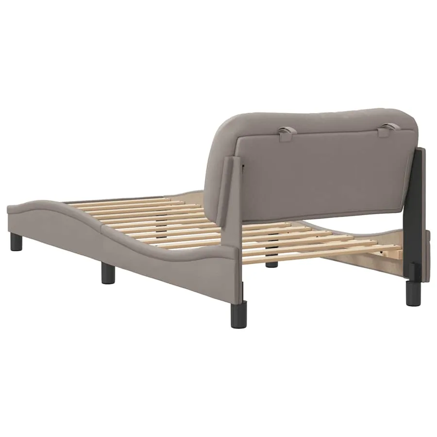 Cadre de lit sans matelas Hvar taupe 90x200 cm tissu - 6
