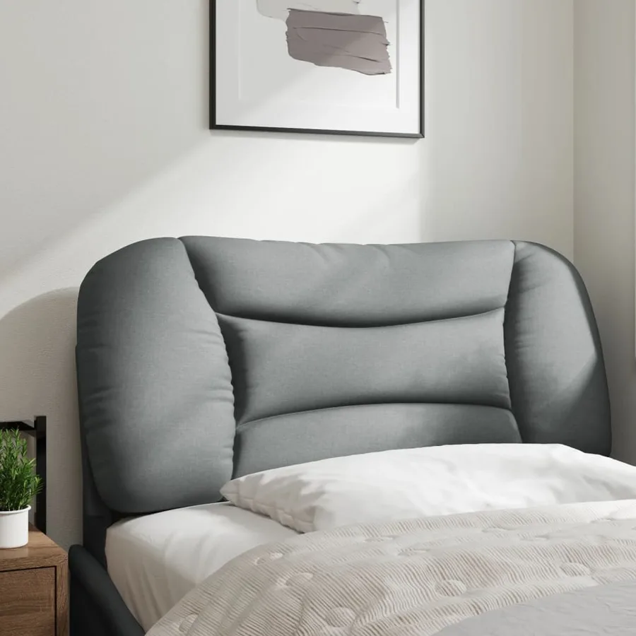 Coussin de tête de lit Hvar gris clair 80 cm tissu - 3